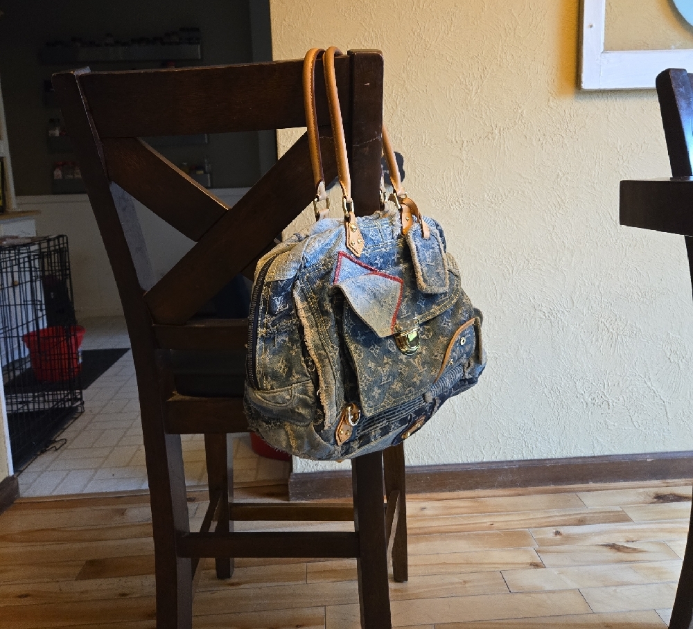 Louis Vuitton Blue and Tan Sachel